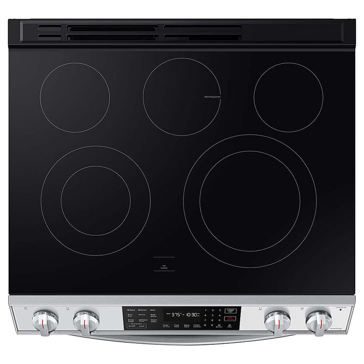 Samsung - BESPOKE 6.3 cu. ft. Smart Slide-in Electric Range with Air Fry & Convection - White Glass_5