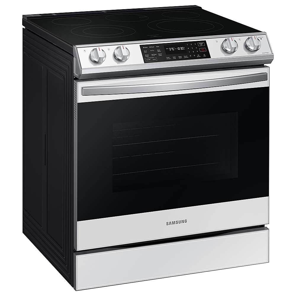 Samsung - BESPOKE 6.3 cu. ft. Smart Slide-in Electric Range with Air Fry & Convection - White Glass_1