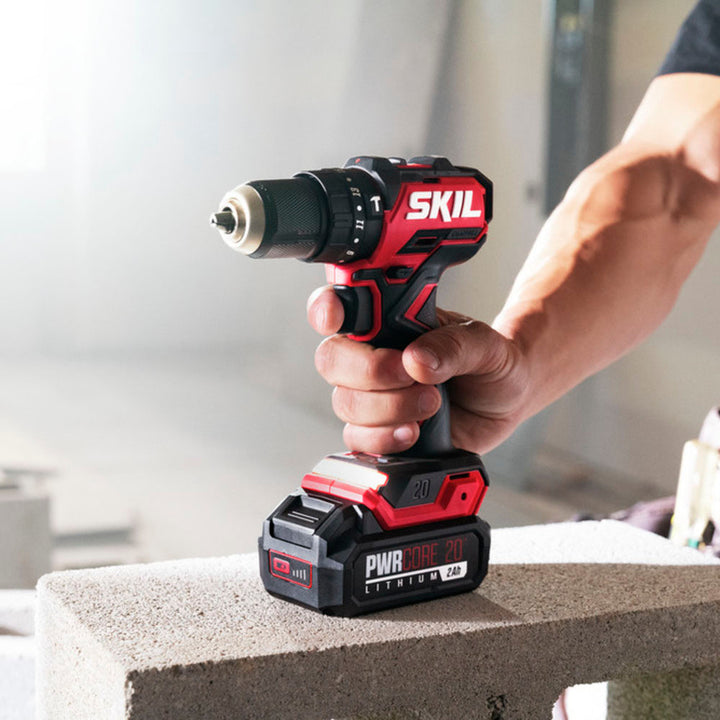 SKIL PWR CORE 20™ Brushless 20V 1/2 IN. Compact Hammer Drill Kit - Black/Red_2
