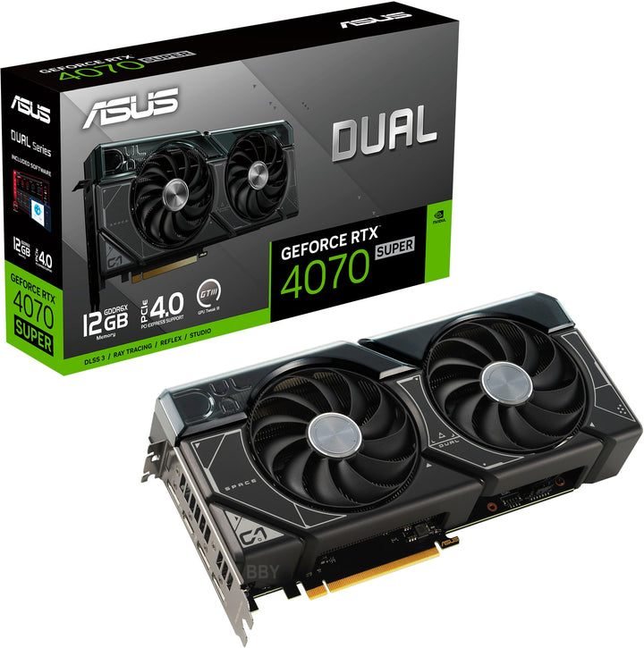 ASUS - Dual NVIDIA GeForce RTX 4070 SUPER 12GB GDDR6X PCI Express 4.0 Graphics Card - Black_2