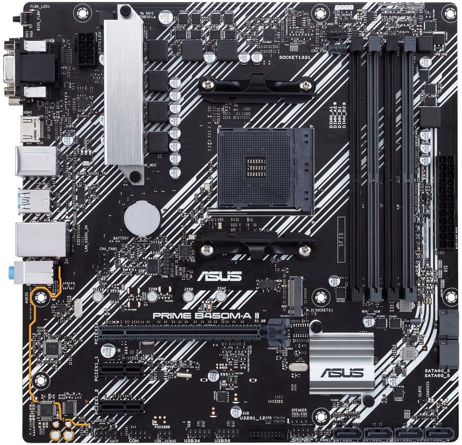 ASUS - PRIME B450M-A II (AM4 Socket) USB 3.2 AMD Motherboard - Black - Black_0