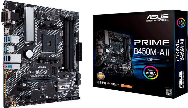 ASUS - PRIME B450M-A II (AM4 Socket) USB 3.2 AMD Motherboard - Black - Black_2