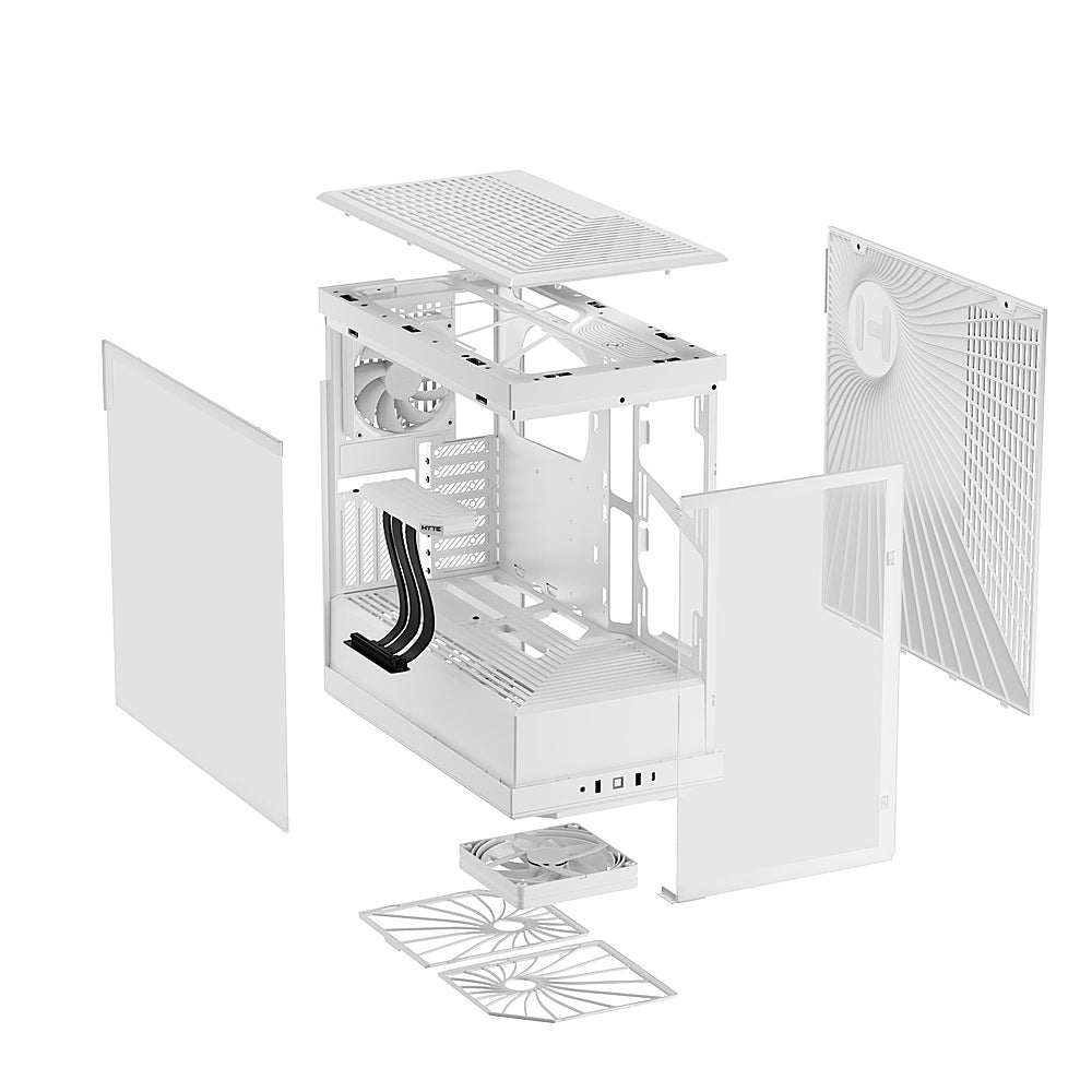 HYTE - Y40 ATX Mid-Tower Case with PCIe 4.0 Riser Cable - White/White_1