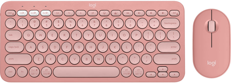 Logitech - Pebble 2 Combo Compact Wireless Scissor Keyboard and Mouse Bundle for Windows, macOS, iPadOS, Chrome - Rose_0