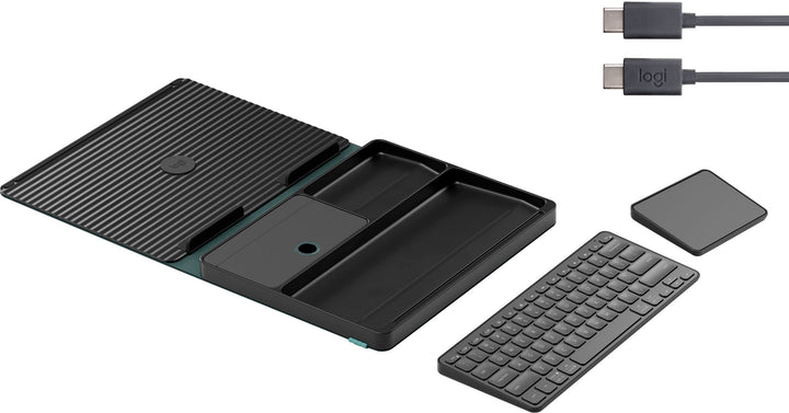 Logitech - Casa Pop-Up Desk Work From Home Kit Compact Wireless Keyboard, Touchpad and Laptop Stand for Laptop/MacBook (10” to 17”) - Classic Chic_6