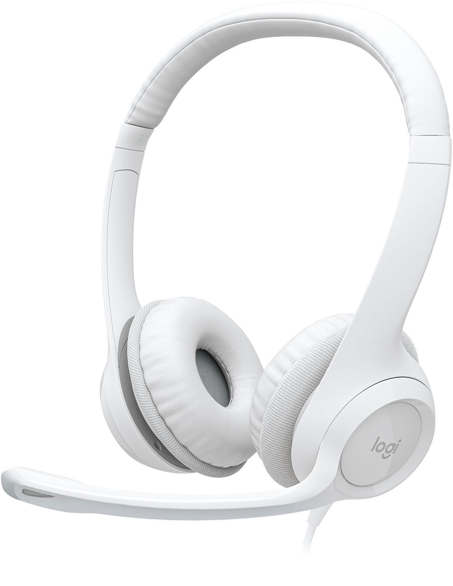 Logitech - H390 Wired USB On-Ear Stereo Headphones - Off-White_0