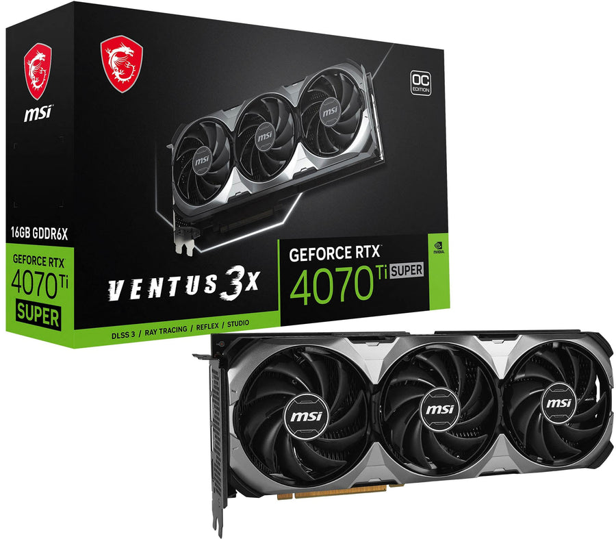 MSI - NVIDIA GeForce RTX 4070 TI SUPER 16GB VENTUS 3X OC 16GB GDDR6X PCI Express 4.0 Graphics Card - Black_0