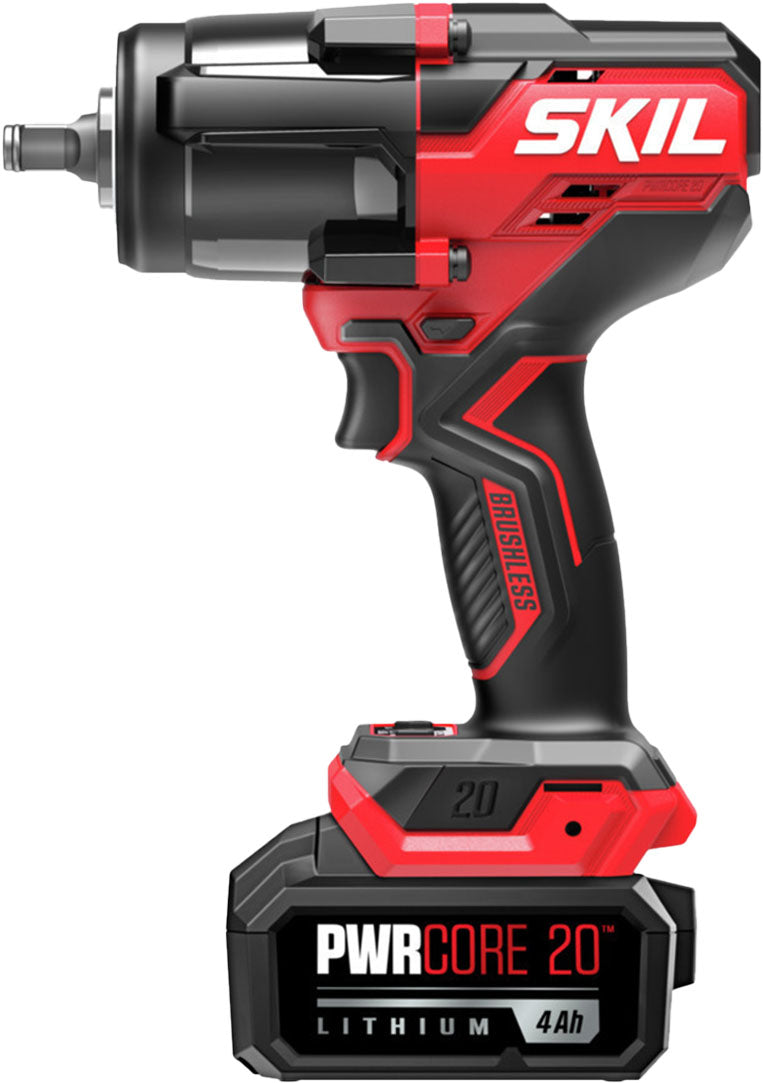SKIL PWR CORE 20™ Brushless 20V 1/2 In. Mid-Torque Impact Wrench Kit - Black/Red_0