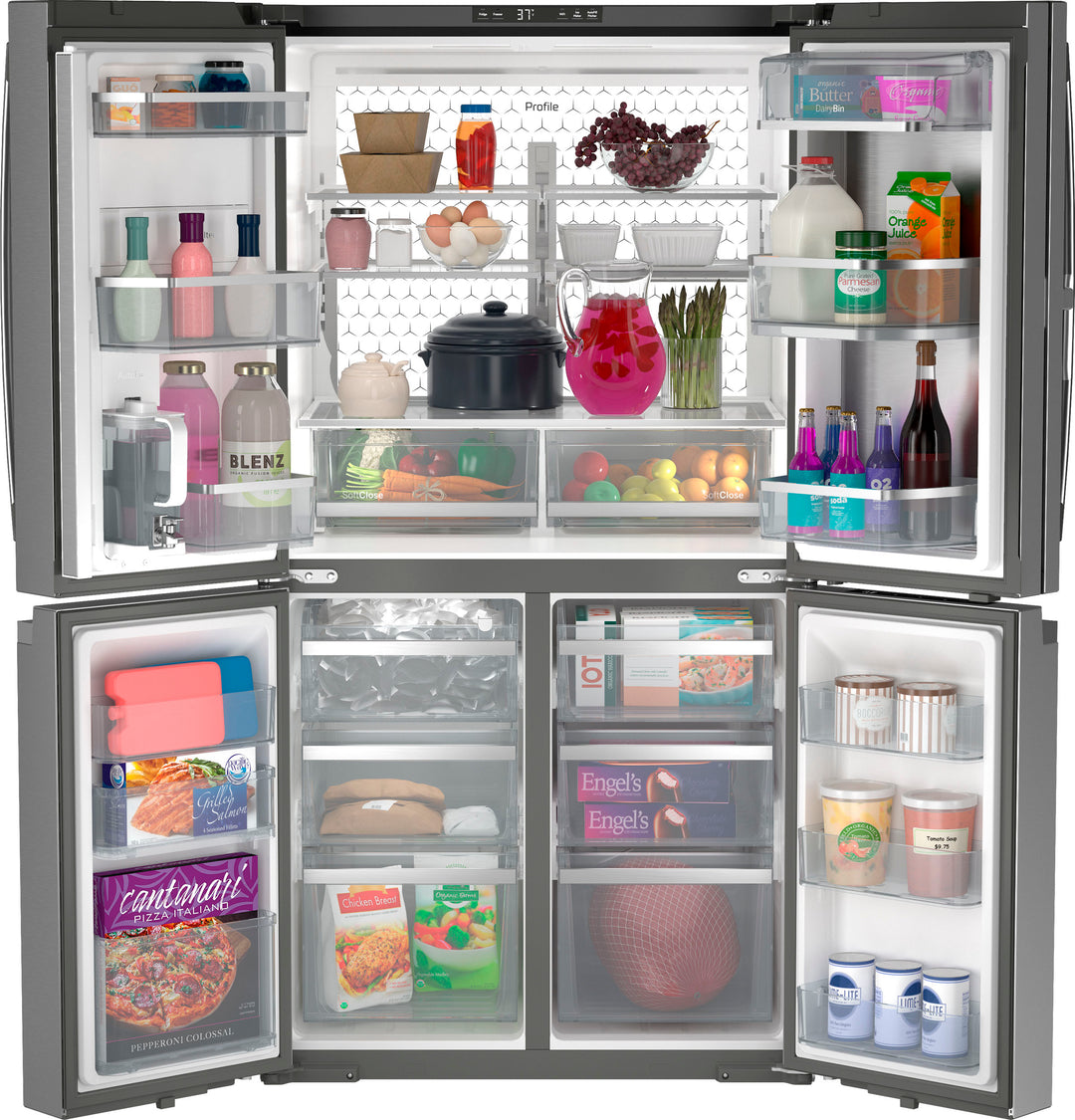 GE Profile - 28 Cu. Ft. 4-Door French Door Smart Refrigerator with Fully Convertible Temperature Zone - Stainless Steel_5