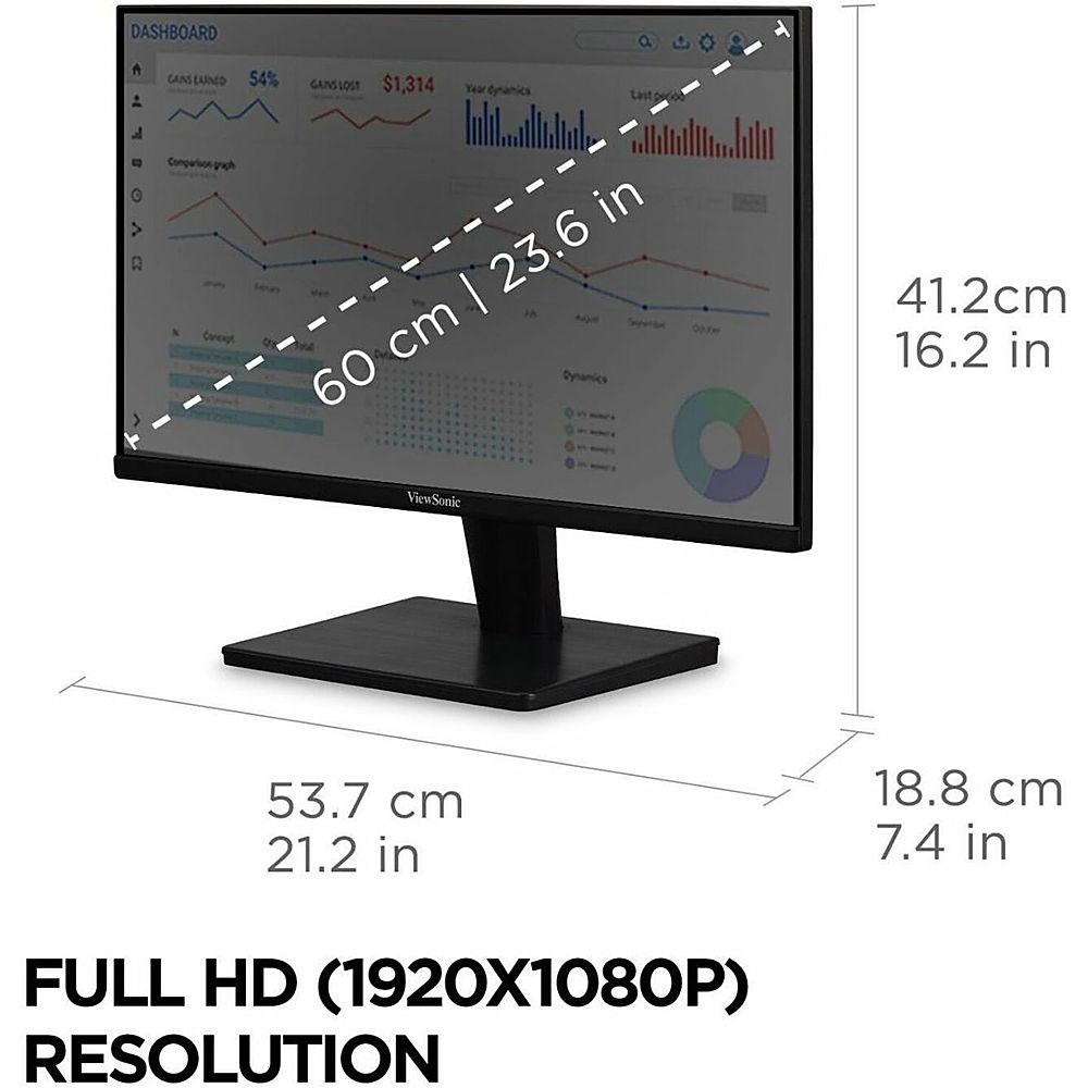 ViewSonic - VS2447M 24" LCD FHD AMD FreeSync Monitor (HDMI, VGA) - Black_3