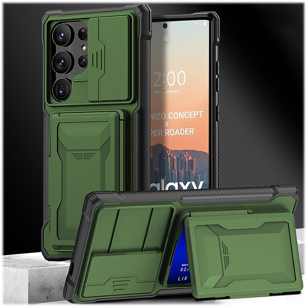 SaharaCase - ArmorElite Wallet Case for Samsung Galaxy S24 Ultra - Military Green_3