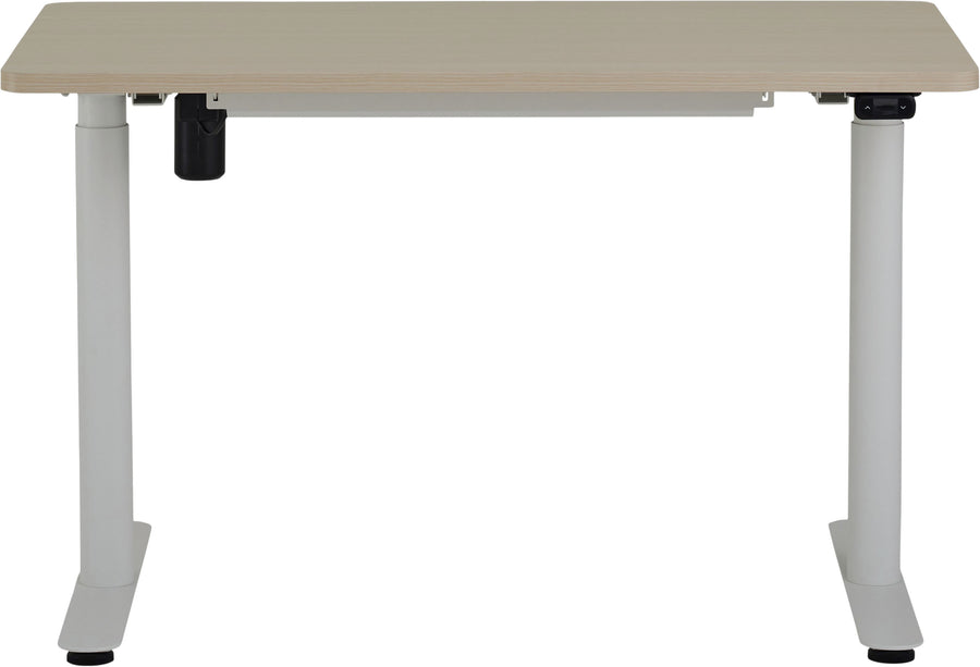 Steelcase - AMQ Sit-to-Stand Desk - White Base Light Oak Top_0