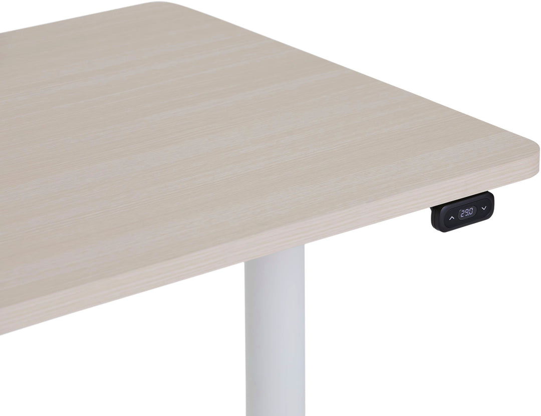 Steelcase - AMQ Sit-to-Stand Desk - White Base Light Oak Top_2