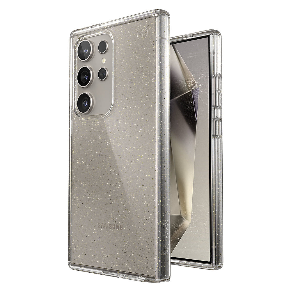 Speck - Presidio2 Grip Case for Samsung Galaxy S24 Ultra - Clear/Gold Glitter_1