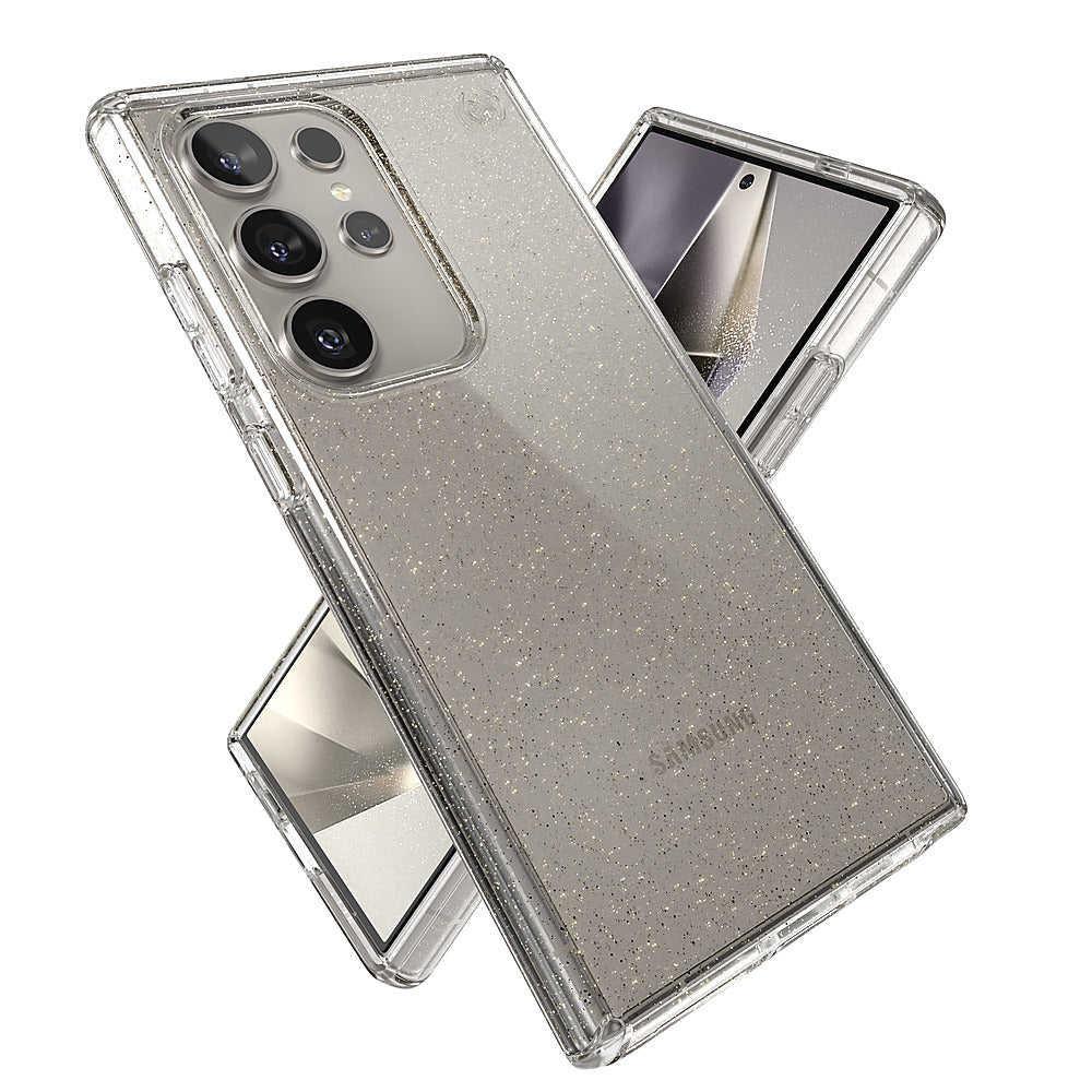 Speck - Presidio2 Grip Case for Samsung Galaxy S24 Ultra - Clear/Gold Glitter_4