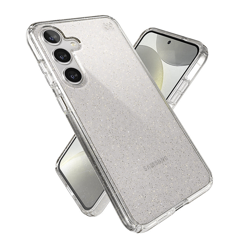 Speck - Presidio2 Grip Case for Samsung Galaxy S24+ - Clear/Gold Glitter_3