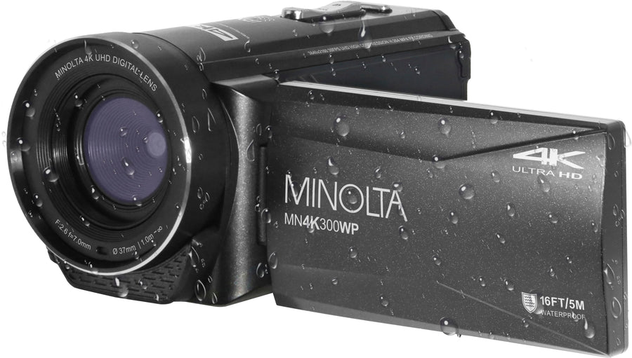 Minolta - MN4K300WP 4K Video 56-Megapixel Waterproof Camcorder - Black_0