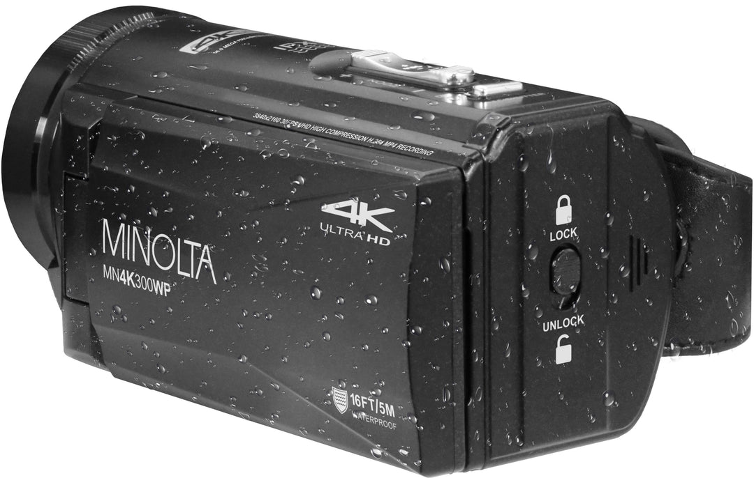 Minolta - MN4K300WP 4K Video 56-Megapixel Waterproof Camcorder - Black_8