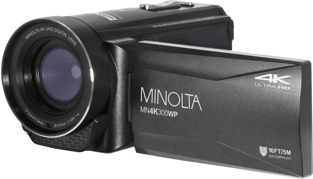Minolta - MN4K300WP 4K Video 56-Megapixel Waterproof Camcorder - Black_9