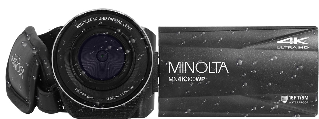 Minolta - MN4K300WP 4K Video 56-Megapixel Waterproof Camcorder - Black_4