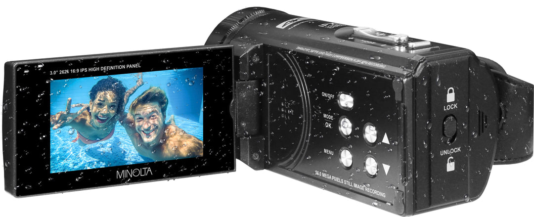 Minolta - MN4K300WP 4K Video 56-Megapixel Waterproof Camcorder - Black_3