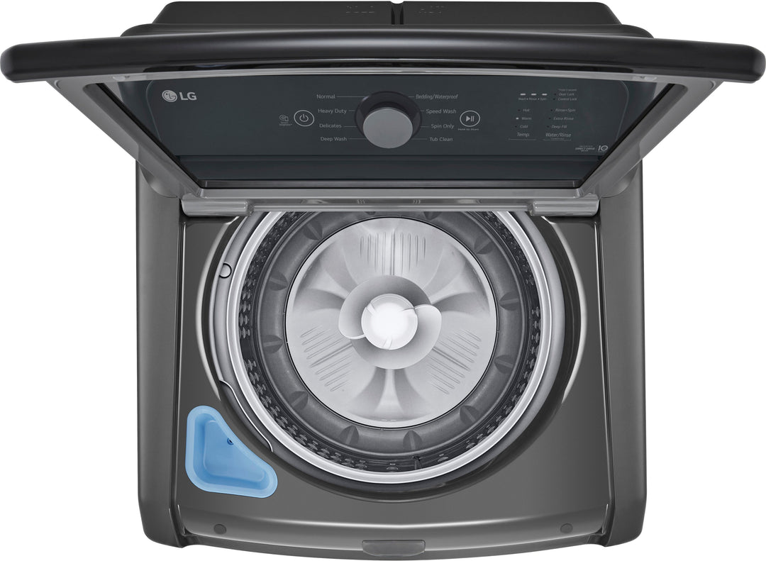 LG - 4.1 Cu. Ft. High-Efficiency Top Load Washer with TurboDrum Technology - Monochrome Grey_2