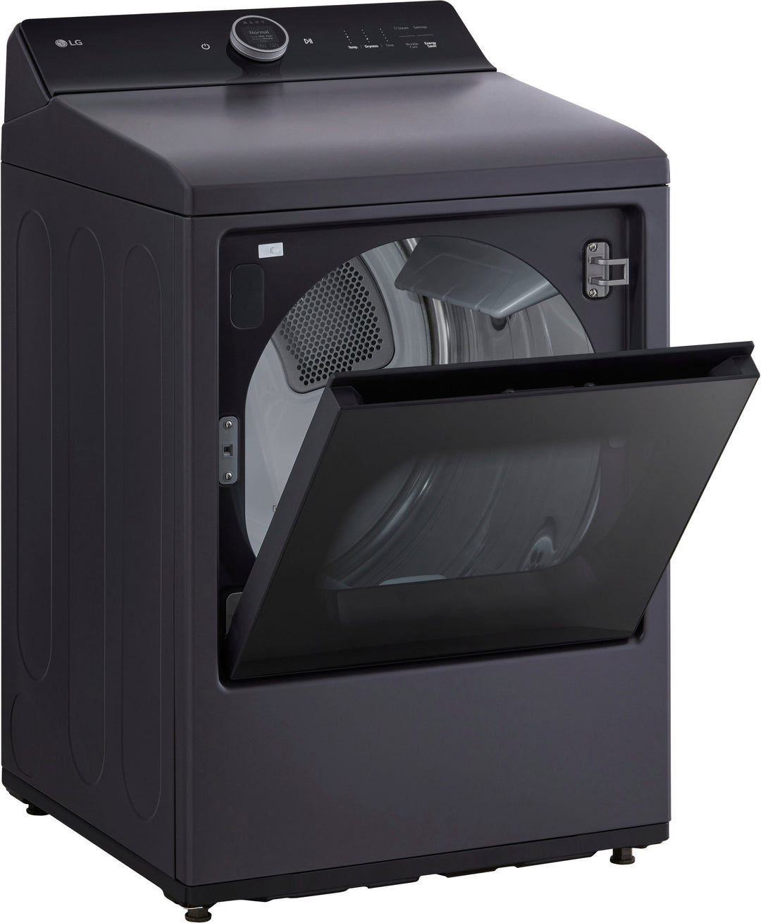 LG - 7.3 Cu. Ft. Smart Electric Dryer with Steam and EasyLoad Door - Matte Black_2