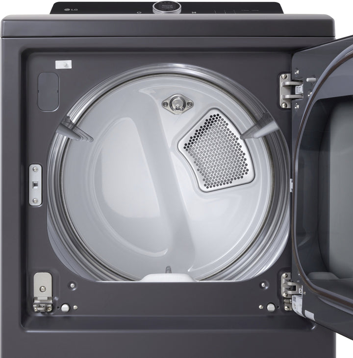 LG - 7.3 Cu. Ft. Smart Electric Dryer with Steam and EasyLoad Door - Matte Black_5