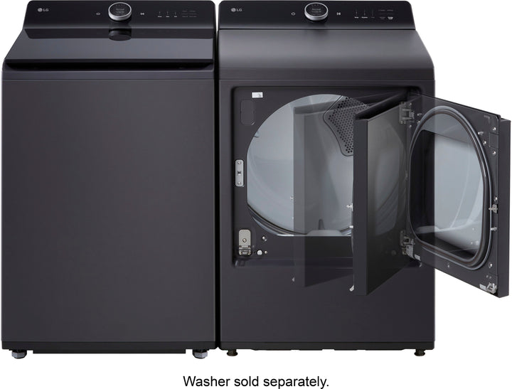 LG - 7.3 Cu. Ft. Smart Electric Dryer with Steam and EasyLoad Door - Matte Black_12