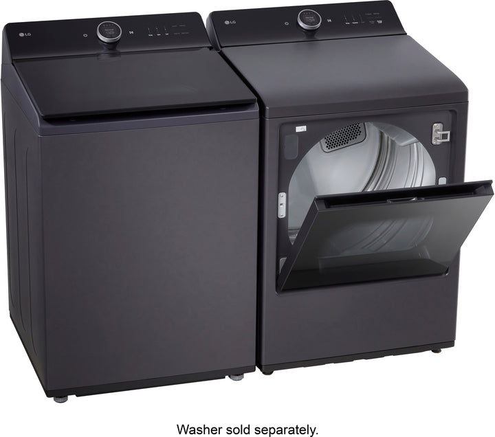 LG - 7.3 Cu. Ft. Smart Electric Dryer with Steam and EasyLoad Door - Matte Black_13
