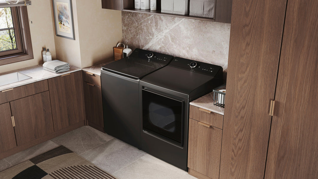 LG - 7.3 Cu. Ft. Smart Electric Dryer with Steam and EasyLoad Door - Matte Black_14