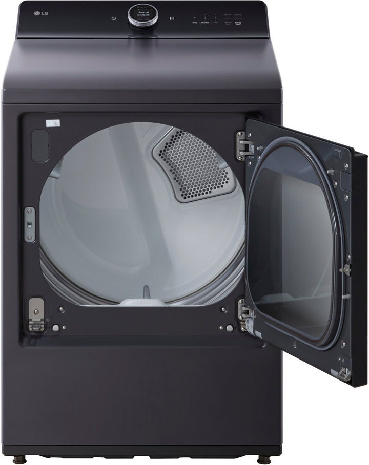 LG - 7.3 Cu. Ft. Smart Electric Dryer with Steam and EasyLoad Door - Matte Black_11