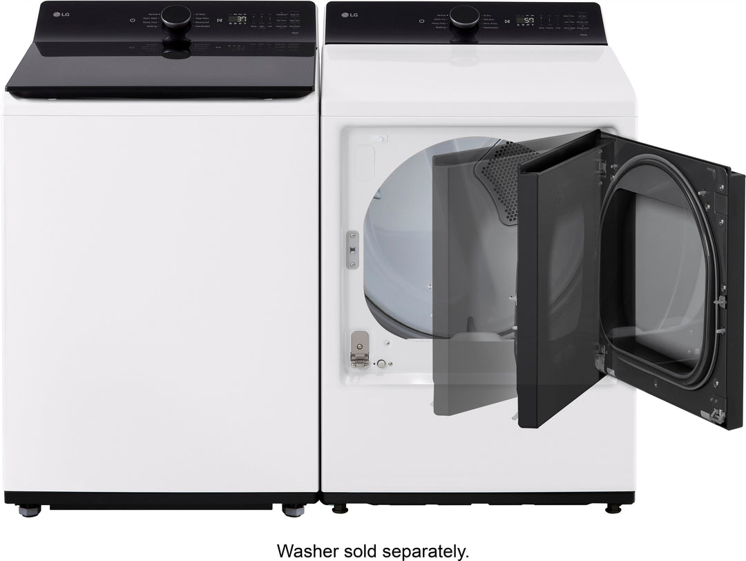 LG - 7.3 Cu. Ft. Smart Electric Dryer with EasyLoad Door - Alpine White_13
