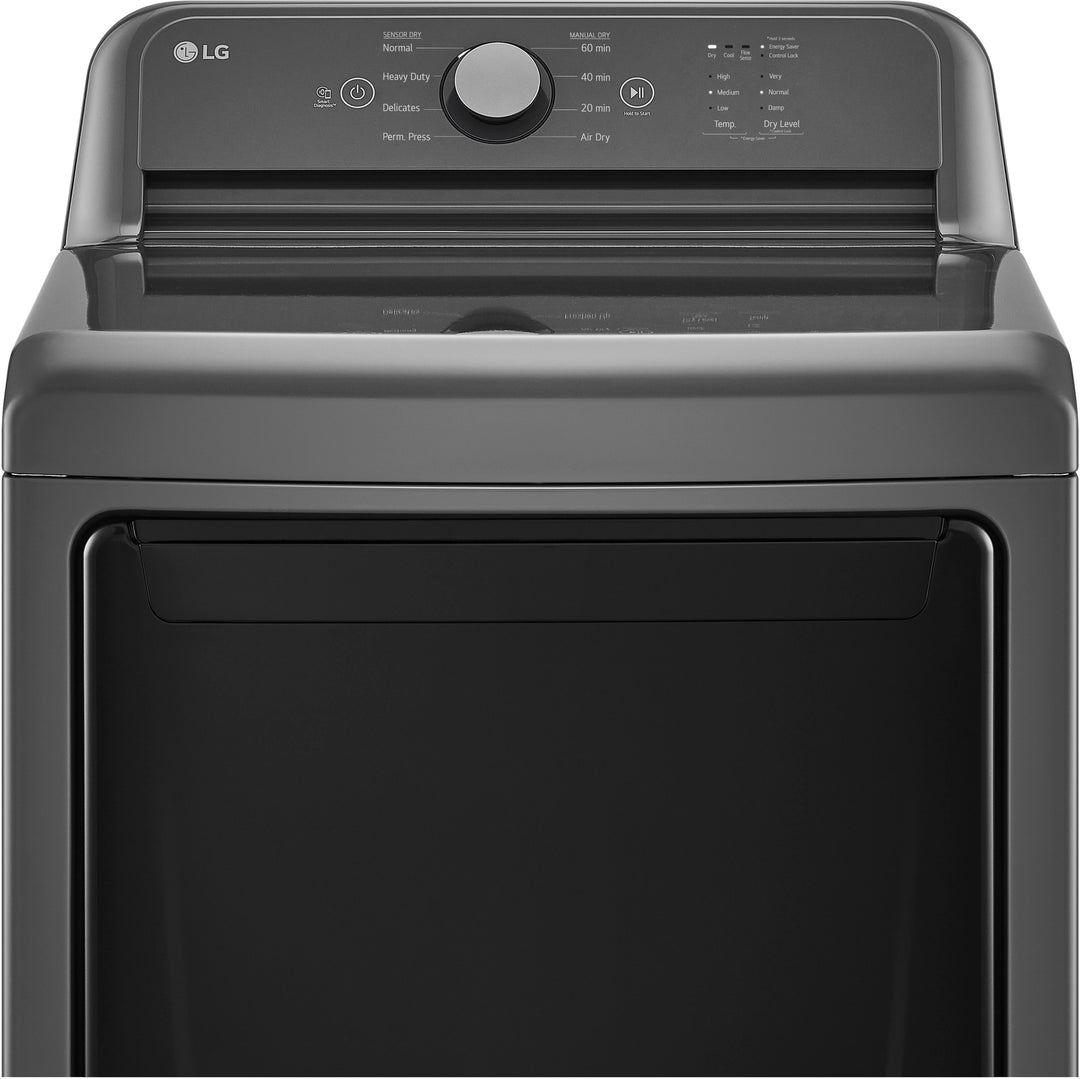 LG - 7.3 Cu. Ft. Electric Dryer with Sensor Dry - Monochrome Grey_7