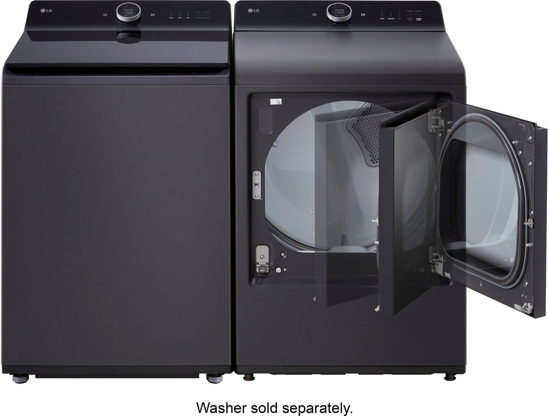 LG - 7.3 Cu. Ft. Smart Gas Dryer with Steam and EasyLoad Door - Matte Black_12