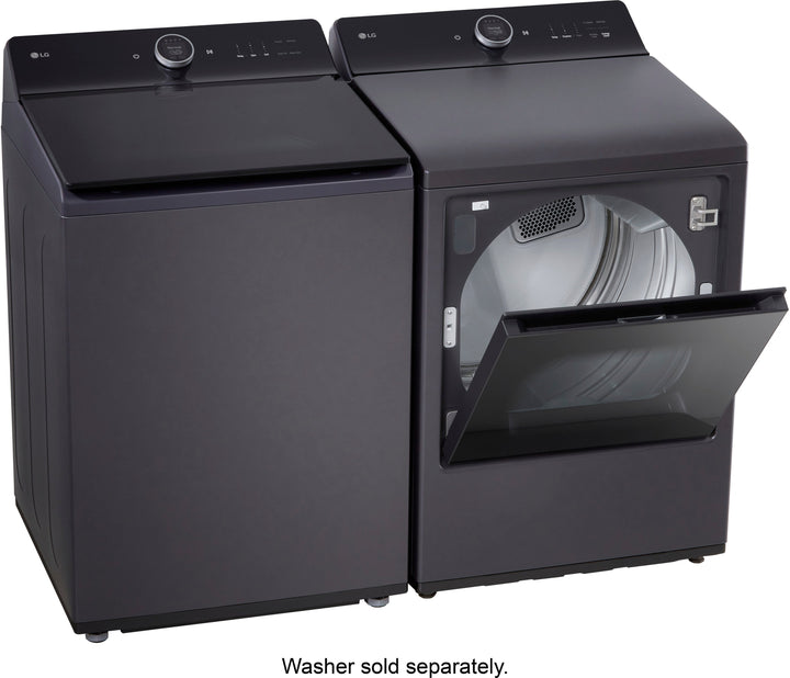 LG - 7.3 Cu. Ft. Smart Gas Dryer with Steam and EasyLoad Door - Matte Black_13