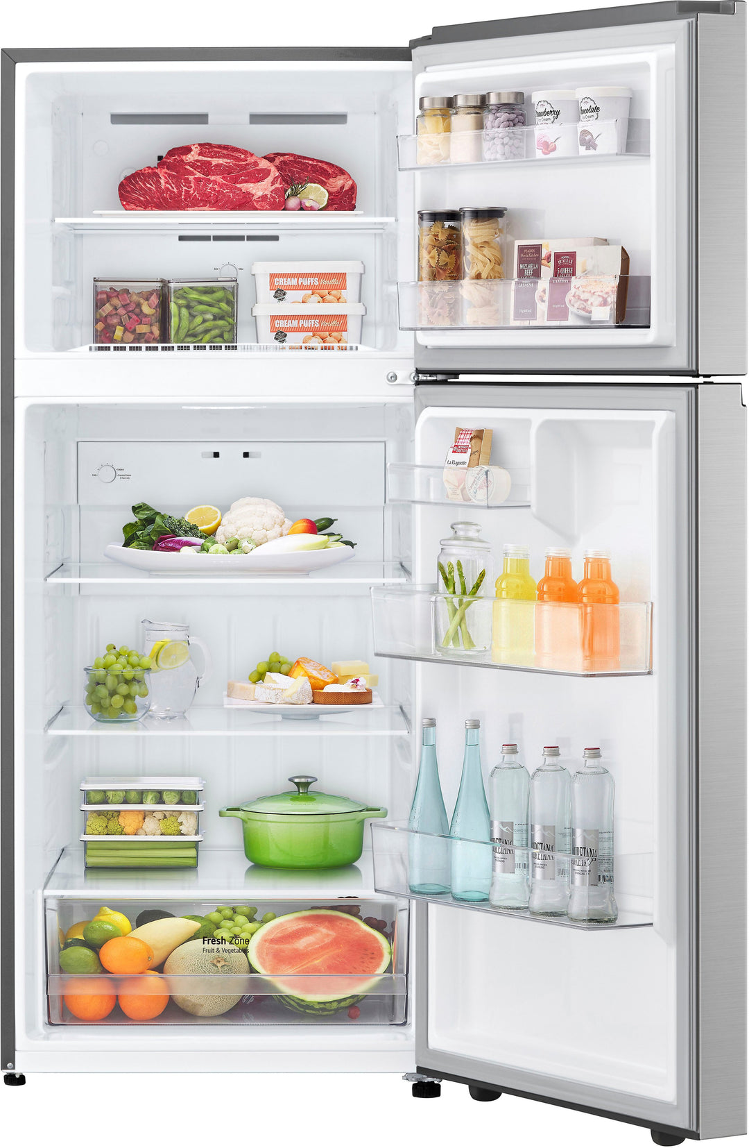 LG - 17.5 Cu. Ft. Top Freezer Refrigerator with Reversible Doors - Stainless Steel_5