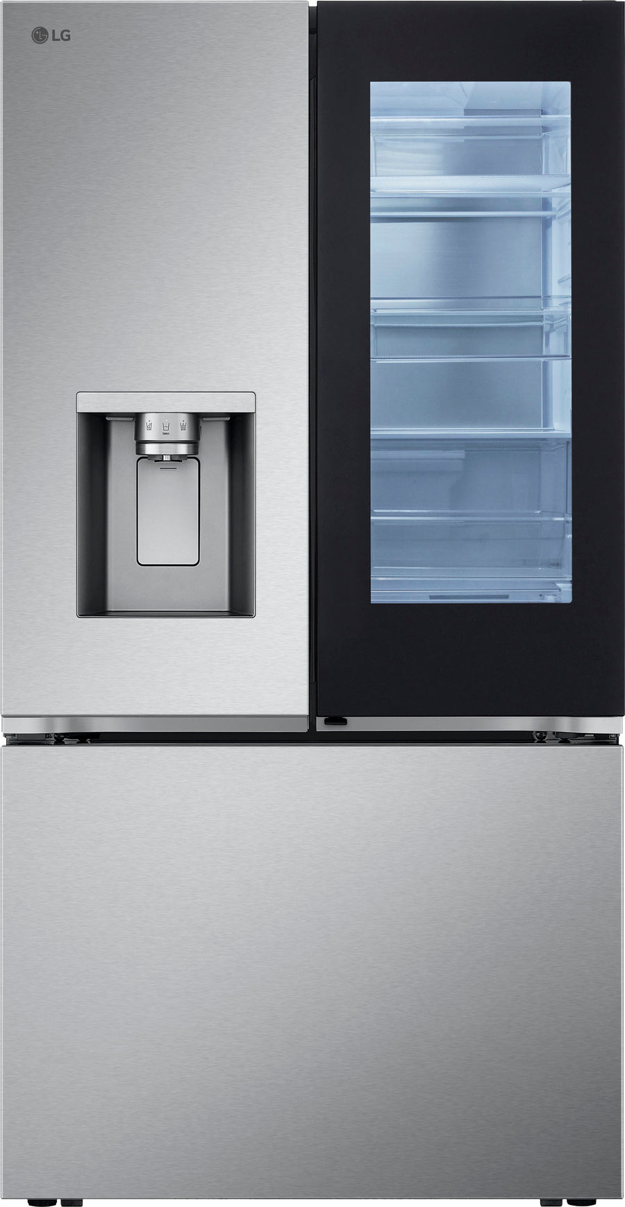 LG - 30.7 cu ft 3 Door French Door Refrigerator with Instaview - Stainless Steel_0