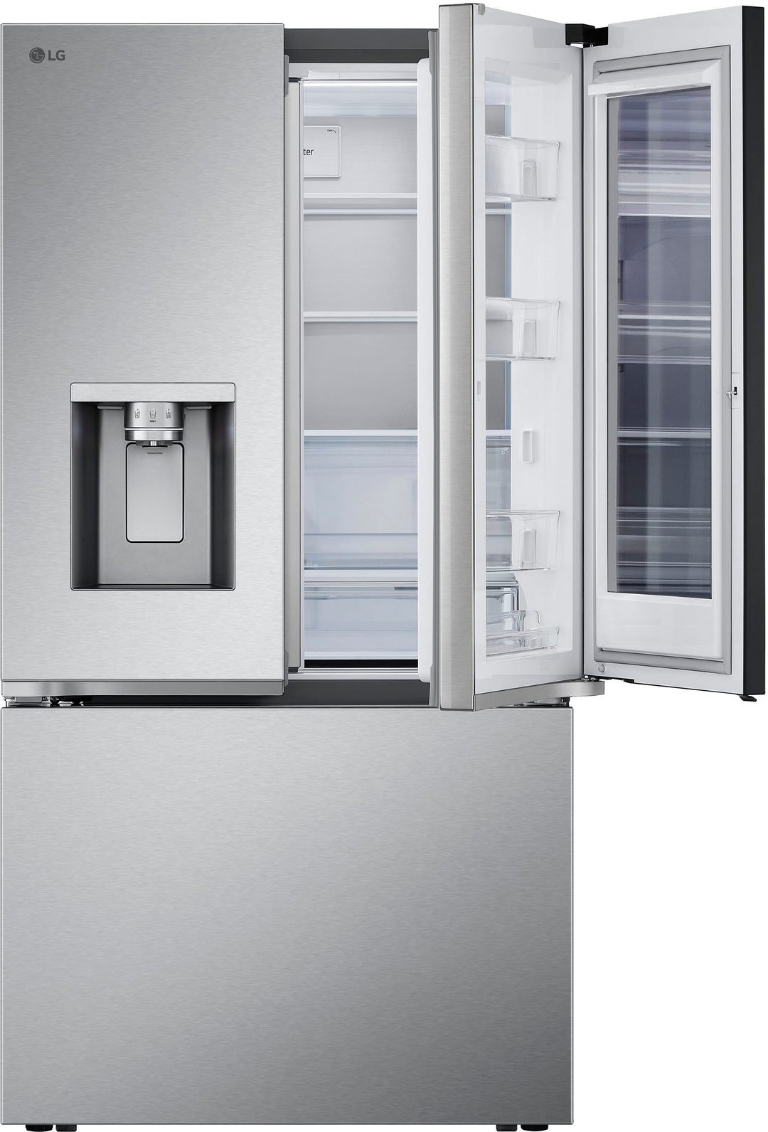 LG - 30.7 cu ft 3 Door French Door Refrigerator with Instaview - Stainless Steel_3