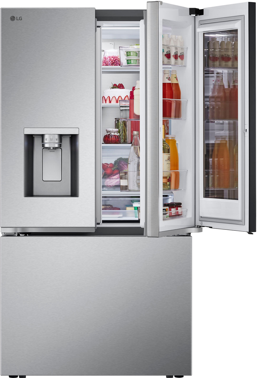 LG - 30.7 cu ft 3 Door French Door Refrigerator with Instaview - Stainless Steel_4