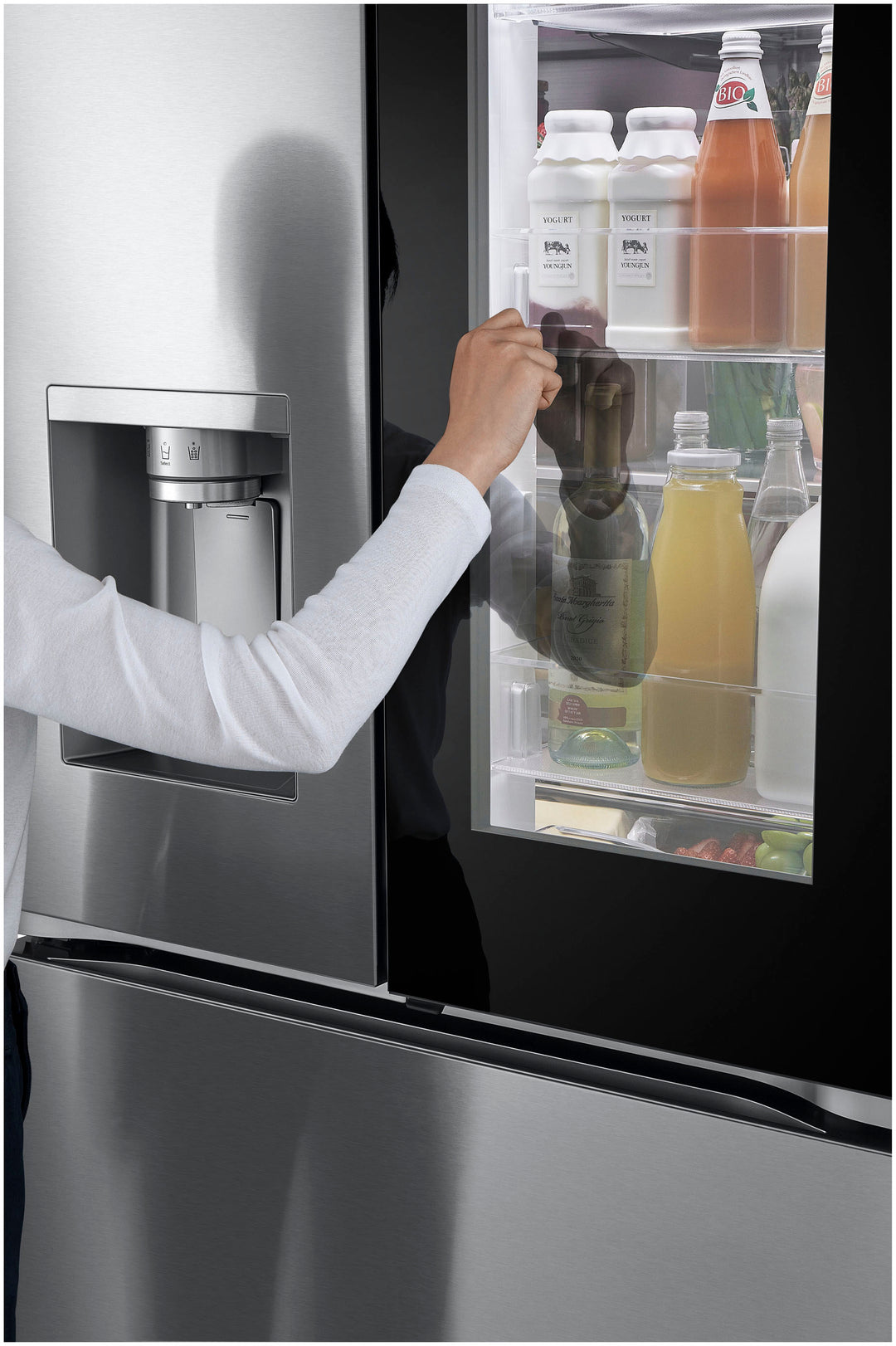 LG - 30.7 cu ft 3 Door French Door Refrigerator with Instaview - Stainless Steel_6