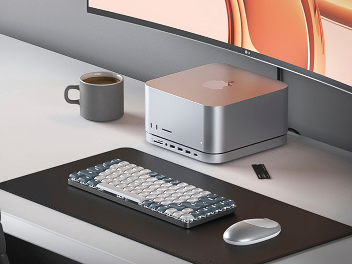 Satechi - Stand & Hub For Mac Mini /Studio With NVMe SSD Enclosure - Silver_3