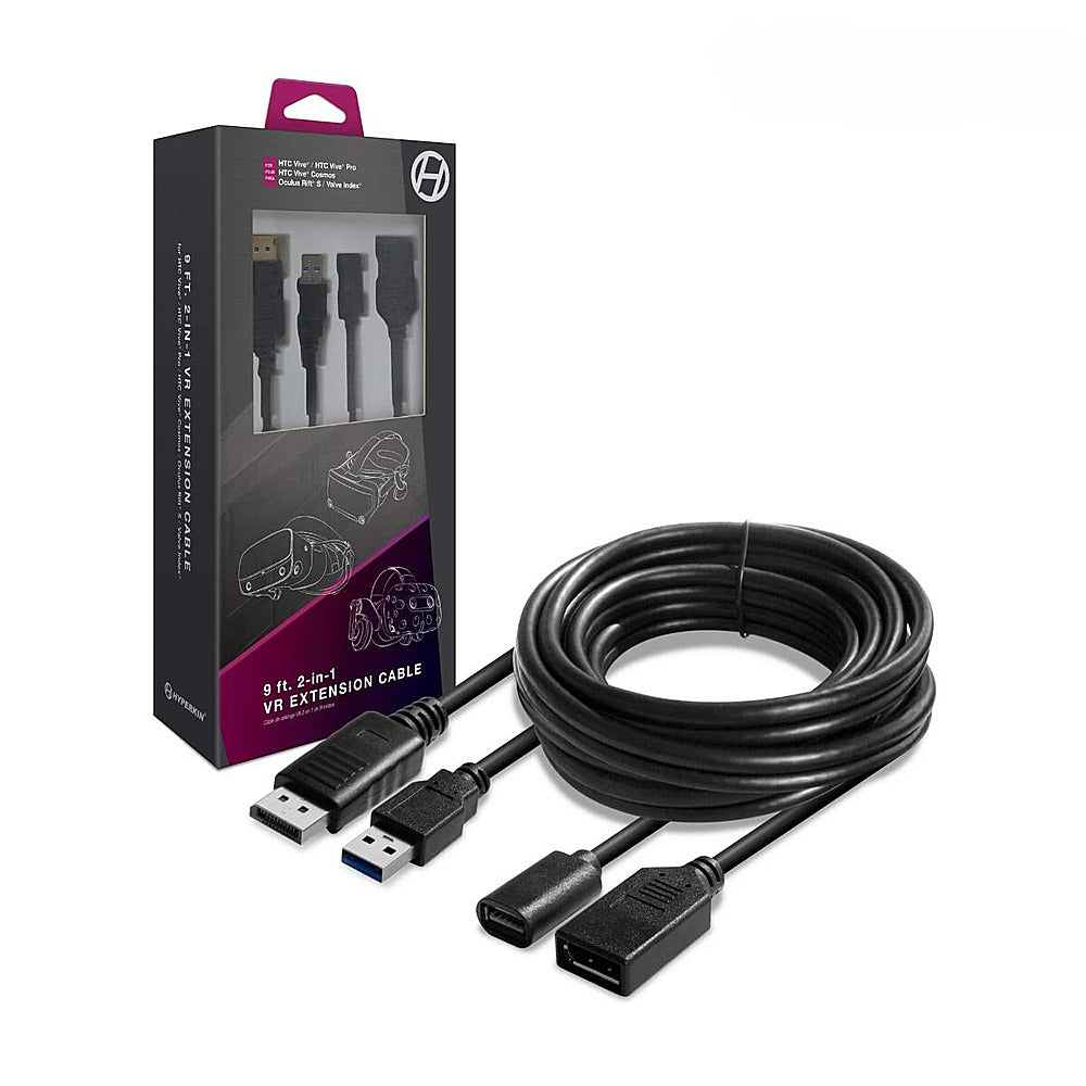 Hyperkin - 9' 2-in-1 VR Extension Cable for Oculus Rift S/Valve Index/HTC Vive - Black_2