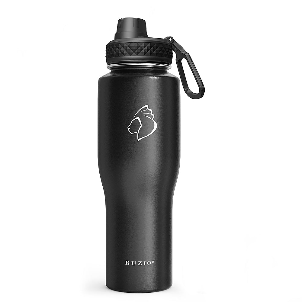 Buzio - 32oz Tumbler Water Bottle with Straw Lid and Spout Lid - Black_1