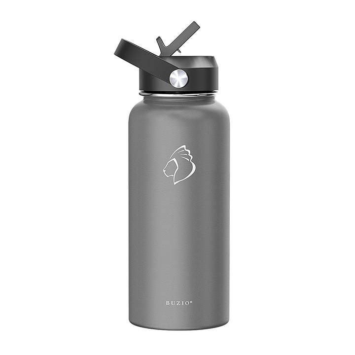 Buzio - 32oz Insulated Water Bottle with Straw Lid and Spout Lid - Gray_7