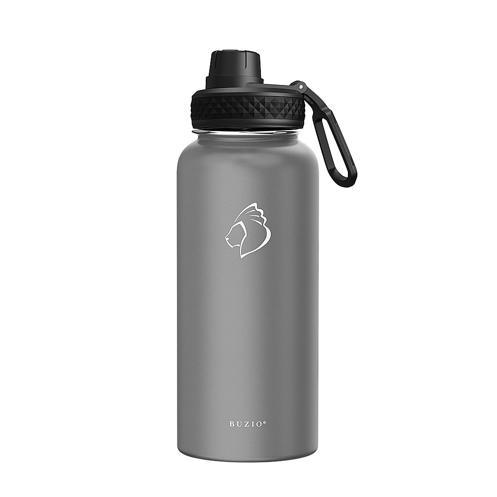 Buzio - 32oz Insulated Water Bottle with Straw Lid and Spout Lid - Gray_8