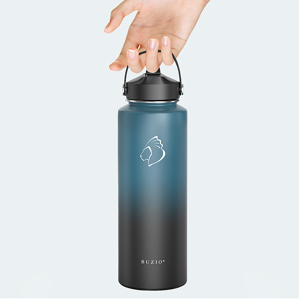 Buzio - 40oz Insulated Water Bottle with Straw Lid and Spout Lid - Indigo Black_3