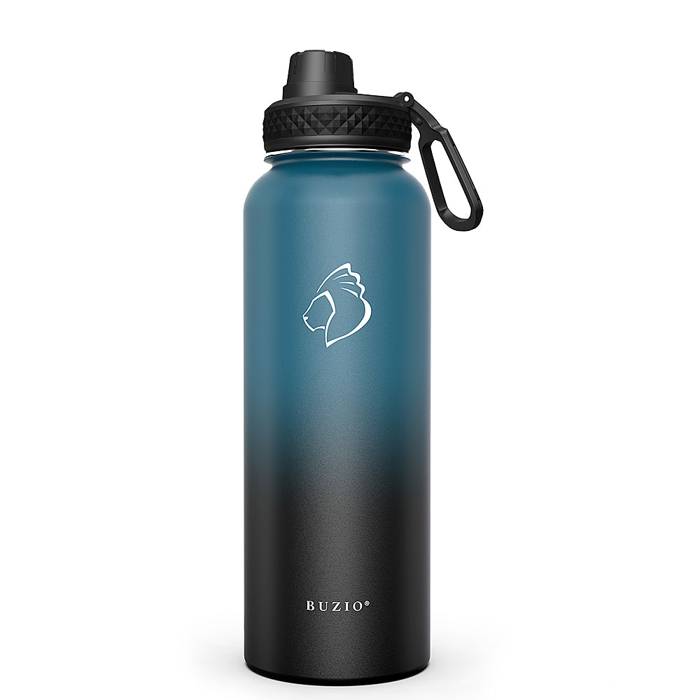 Buzio - 40oz Insulated Water Bottle with Straw Lid and Spout Lid - Indigo Black_1