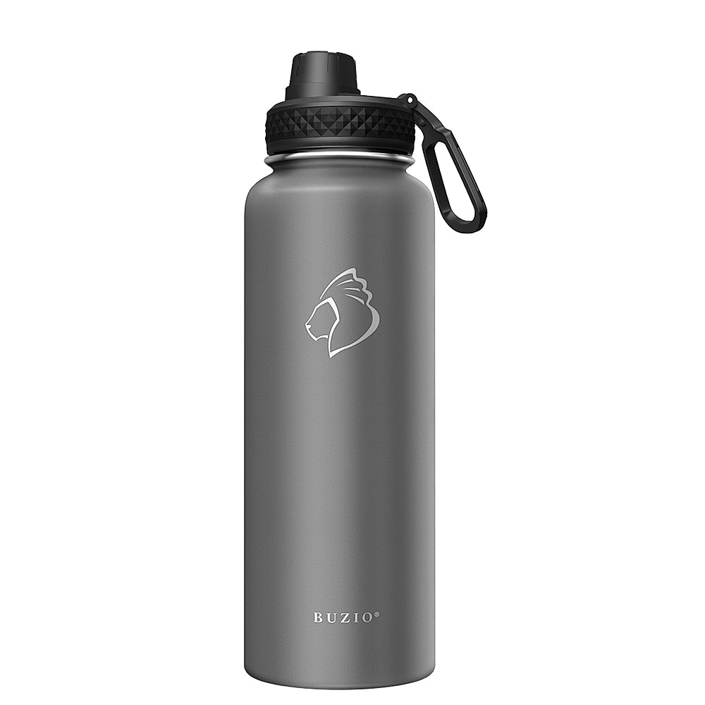 Buzio - 40oz Insulated Water Bottle with Straw Lid and Spout Lid - Gray_1
