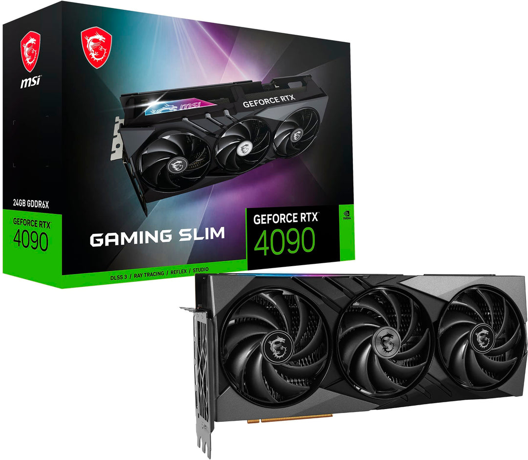 MSI - NVIDIA GeForce RTX 4090 GAMING SLIM 24G - 24GB DDR6X PCI Express 4.0 Graphics Card - Black_0